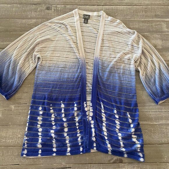 Chico’s Travelers Women’s Open Front Sweater Size 0 Hombre Stretchy 3/4 Sleeve - Picture 5 of 12